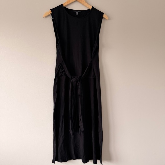 Eileen Fisher Dresses & Skirts - EILEEN FISHER Black Sleeveless Midi Dress with Tie Waist S/P
